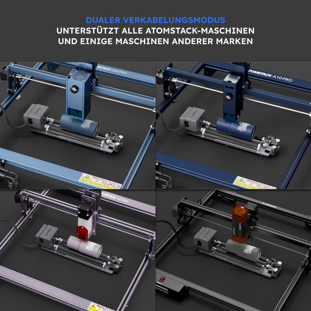 AtomStack R6 Rotary Roller – Rotationsmodul für zylindrische Gravuren